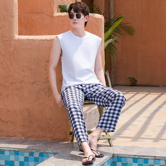 Men's cotton silk pajamas thin summer beach spring and autumn home pants cotton pajamas plaid men's cotton trousers
Men's cotton silk pajamas thin summer beach spring and autumn home pants cotton pajamas plaid men's cotton trousers