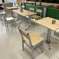 Coffee shop milk tea dessert bakery table and chair combination aluminum birch marine board Casual table and chair Suit Coffee shop milk tea dessert bakery table and chair combination aluminum birch marine board Casual table and chair Suit