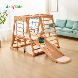 Jollykidz Beech Wood Climbing Frame Kidsren's Indoor Home Baby Swing Slide Sensory Training Equipment Jollykidz Beech Wood Climbing Frame Kidsren's Indoor Home Baby Swing Slide Sensory Training Equipment