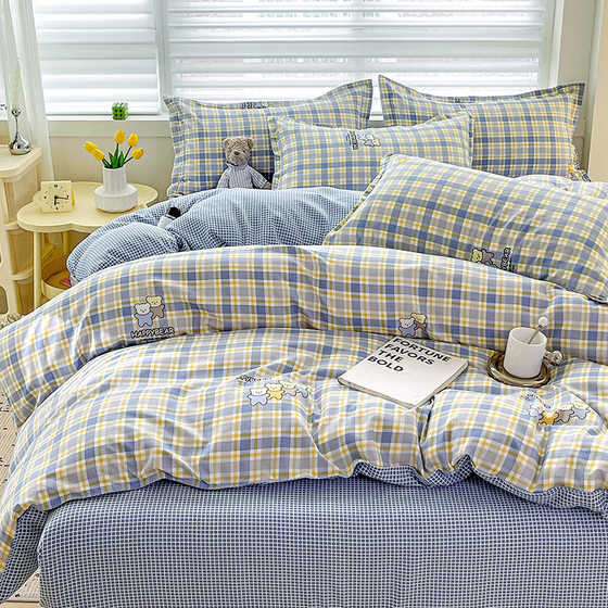 Class A small fresh thickened and grinding four-piece set wash cotton sheets quilt covers pillow covers student dormitory three-piece set covers ins
Class A small fresh thickened and grinding four-piece set wash cotton sheets quilt covers pillow covers student dormitory three-piece set covers ins
