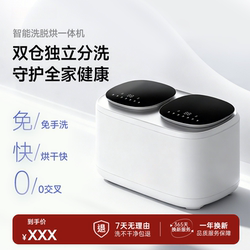 Mini Automatic Washing Machine for Underwear and Socks, Dual Compartment, Dual Tub, Pulsator Drum Mini Automatic Washing Machine for Underwear and Socks, Dual Compartment, Dual Tub, Pulsator Drum