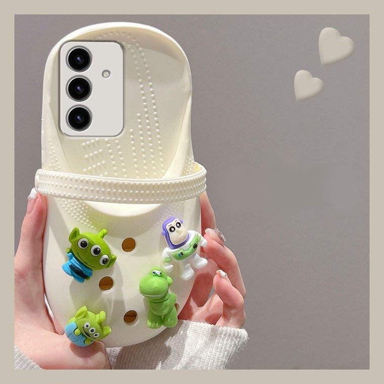 Croc With Jibbitz Girls Funny Cartoon 3D Silicone TPU S24, S24 Plus, S24 Ultra, S23, S23 Plus, S23 Ultra Samsung Phone Case
