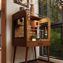 Parrot Bird Cage, Solid Wood Transparent Cage, Special for Cockatiels, Lovebirds, Monk Parrots, Budgerigars, Breeding, Large Size, Household Bird Cage Parrot Bird Cage, Solid Wood Transparent Cage, Special for Cockatiels, Lovebirds, Monk Parrots, Budgerigars, Breeding, Large Size, Household Bird Cage