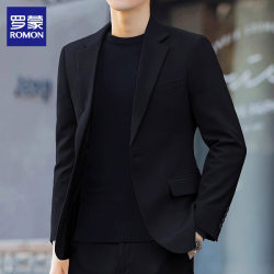 Romon Casual Suit for Men, Autumn Business Korean Style Trendy Handsome Slim Fit Versatile Black Suit Jacket for Men Romon Casual Suit for Men, Autumn Business Korean Style Trendy Handsome Slim Fit Versatile Black Suit Jacket for Men