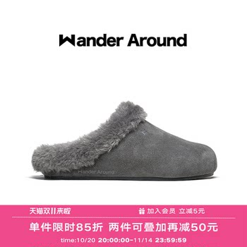 Wander around thick sole increased cowhide suede plus velvet Birkenstock shoes retro casual lazy hair slippers for women Wander around thick sole increased cowhide suede plus velvet Birkenstock shoes retro casual lazy hair slippers for women