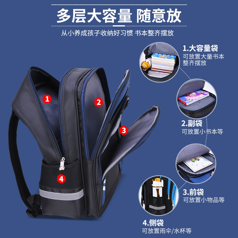 Bo mingxing Rolling School Backpack Elementary School Bag for