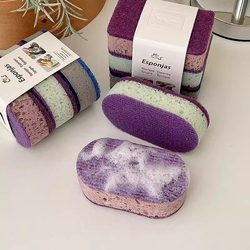 High-Quality Colored Dishwashing Sponge Brush, Set of Three, Non-Stick Oil Pan Brush, Double-Sided Kitchen Dishwashing Wipe, Scouring Pad High-Quality Colored Dishwashing Sponge Brush, Set of Three, Non-Stick Oil Pan Brush, Double-Sided Kitchen Dishwashing Wipe, Scouring Pad