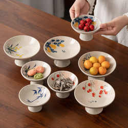 Chinese Retro Zen-Style Tall Pastry Plate, Tea Snack Plate, Ceramic Fruit Plate, Afternoon Tea Snack Plate, Exquisite Tribute Plate Chinese Retro Zen-Style Tall Pastry Plate, Tea Snack Plate, Ceramic Fruit Plate, Afternoon Tea Snack Plate, Exquisite Tribute Plate