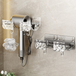No punching bathroom shelf water ripple light luxury hair dryer rack hair dryer hanger wall-mounted hair dryer bracket No punching bathroom shelf water ripple light luxury hair dryer rack hair dryer hanger wall-mounted hair dryer bracket