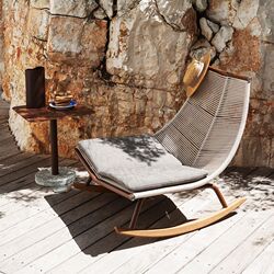 Nordic balcony leisure small sofa coffee table combination outdoor rattan rocking chair three-piece set lazy courtyard garden furniture Nordic balcony leisure small sofa coffee table combination outdoor rattan rocking chair three-piece set lazy courtyard garden furniture
