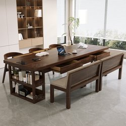 All Solid Wood Large Bookcase Desk Long Table with Drawer to Living Room For Home Study Table Dining Table Chinese Workbench All Solid Wood Large Bookcase Desk Long Table with Drawer to Living Room For Home Study Table Dining Table Chinese Workbench