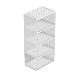 Transparent double-row folding installation-free space-saving shoe storage box indoor shoe rack multi-layer foldable simple shoe cabinet Transparent double-row folding installation-free space-saving shoe storage box indoor shoe rack multi-layer foldable simple shoe cabinet