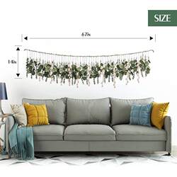 Eucalyptus wall decoration with flowers large artificial suitable plant wall hanging 170 cm hanging horizontal Eucalyptus wall decoration with flowers large artificial suitable plant wall hanging 170 cm hanging horizontal