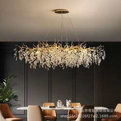 French luxury light luxury crystal lamp simple living room atmospheric chandelier duplex floor American branch luxury crystal circular shape French luxury light luxury crystal lamp simple living room atmospheric chandelier duplex floor American branch luxury crystal circular shape