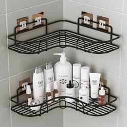 No punching bathroom triangle bathroom storage rack strong glue hand washing corner storage rack wall hanging kitchen corner No punching bathroom triangle bathroom storage rack strong glue hand washing corner storage rack wall hanging kitchen corner