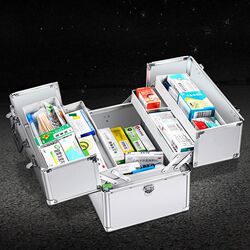 Large double-opening medicine box large capacity home multi-layer medicine box Large double-opening medicine box large capacity home multi-layer medicine box