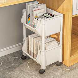 Simple bookshelf rack floor-mounted pulley movable trolley under desk desk storage bedroom bookcase Simple bookshelf rack floor-mounted pulley movable trolley under desk desk storage bedroom bookcase