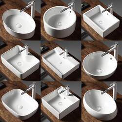 Countertop Basin Balcony Washbasin Ceramic Washbasin Bathroom Single Basin Square Round Artistic Small Basin for Home Use Countertop Basin Balcony Washbasin Ceramic Washbasin Bathroom Single Basin Square Round Artistic Small Basin for Home Use