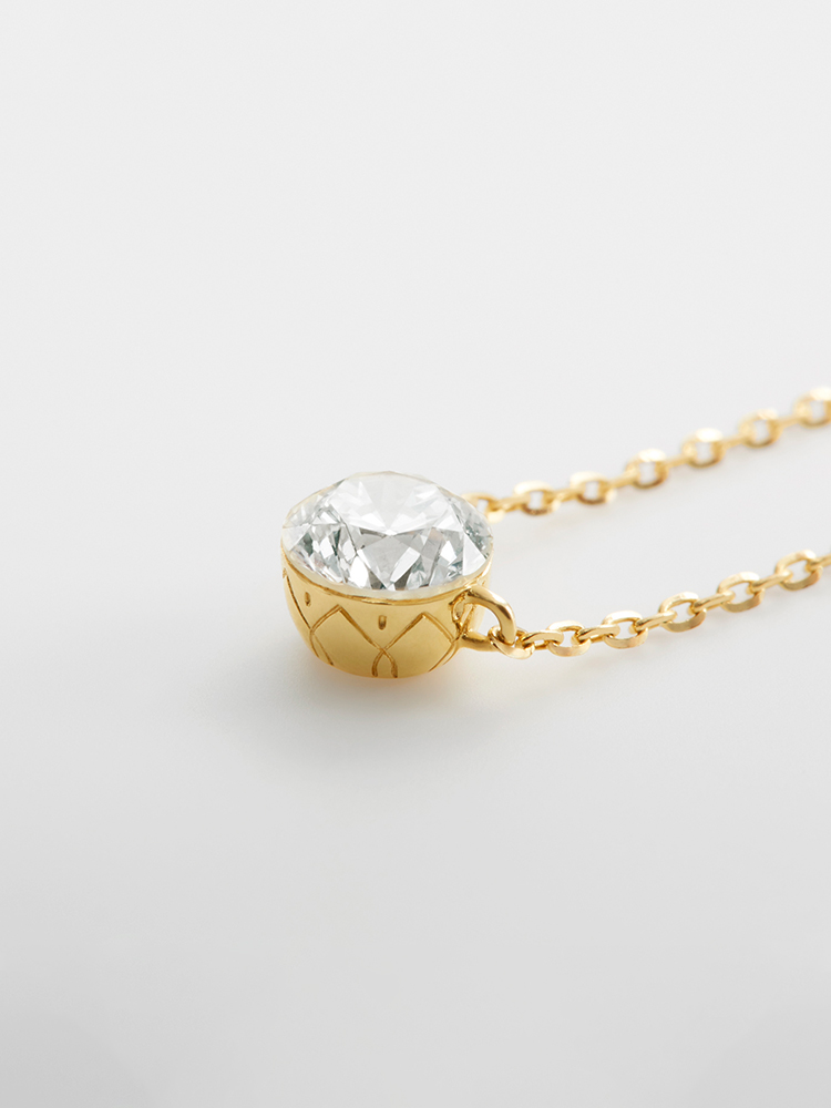 agete⭐︎18k diamond necklace Auth agete Necklace Diamond 0.07ct Star 18K 750 Yellow Gold