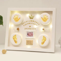 Baby full moon hand and footprint souvenir ritual photo frame Baby full moon hand and footprint souvenir ritual photo frame