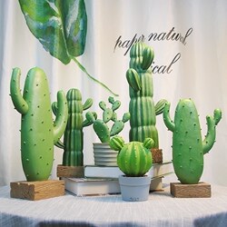 Scandinavian small fresh artificial cactus pedestal potted plant living room office desktop green plant Scandinavian small fresh artificial cactus pedestal potted plant living room office desktop green plant