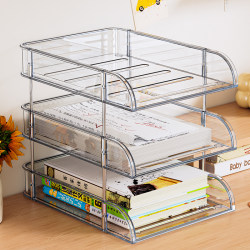 Organizer Recommends Desk Storage Rack, Multi-Layer Transparent Desk Book Storage Rack, Office Desk File Storage Box Organizer Recommends Desk Storage Rack, Multi-Layer Transparent Desk Book Storage Rack, Office Desk File Storage Box