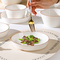 Spot Sufa wind ceramic tableware set new product 2025 deep dish plate simple soup plate microwave oven Spot Sufa wind ceramic tableware set new product 2025 deep dish plate simple soup plate microwave oven