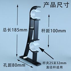 Aluminum alloy curtain rod bracket double Roman rod fixed base bracket hook shelf double rod accessories thick Aluminum alloy curtain rod bracket double Roman rod fixed base bracket hook shelf double rod accessories thick