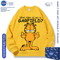NASA Garfield Joint Crewneck Sweatshirt Men's Autumn and Winter Cartoon kids Animation Peripheral Clothes with Fleece Jacket Fashion NASA Garfield Joint Crewneck Sweatshirt Men's Autumn and Winter Cartoon kids Animation Peripheral Clothes with Fleece Jacket Fashion