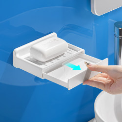 Soap box punch-free wall-mounted drain soap box household soap rack bathroom soap box wall soap storage rack Soap box punch-free wall-mounted drain soap box household soap rack bathroom soap box wall soap storage rack