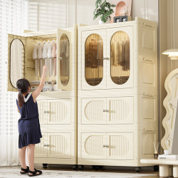 Installation-Free Baby Simple Wardrobe Children's Clothes Storage Cabinet Baby Small Wardrobe Household Plastic Bedroom Storage Cabinet Installation-Free Baby Simple Wardrobe Children's Clothes Storage Cabinet Baby Small Wardrobe Household Plastic Bedroom Storage Cabinet
