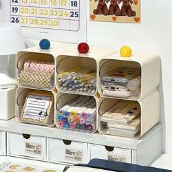 Cream style drawer-style desktop storage box cute desk stationery organizer box office storage rack pen holder Cream style drawer-style desktop storage box cute desk stationery organizer box office storage rack pen holder