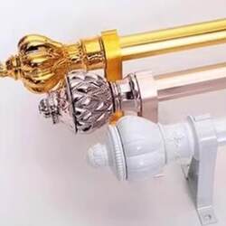 Thickened aluminum alloy Roman rod bedroom curtain rod single rod double rod curtain track rod bracket accessories Nordic Thickened aluminum alloy Roman rod bedroom curtain rod single rod double rod curtain track rod bracket accessories Nordic