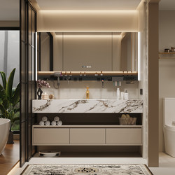 Nanjiajiang 2025 New Hotel-Style Slate Ceramic Seamless Integrated Basin Bathroom Cabinet Combination Washbasin Nanjiajiang 2025 New Hotel-Style Slate Ceramic Seamless Integrated Basin Bathroom Cabinet Combination Washbasin