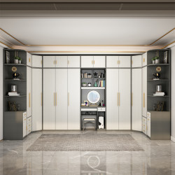 Corner wardrobe household bedroom desk integrated L-shaped dressing table 90-degree L-shaped cloakroom storage wardrobe Corner wardrobe household bedroom desk integrated L-shaped dressing table 90-degree L-shaped cloakroom storage wardrobe