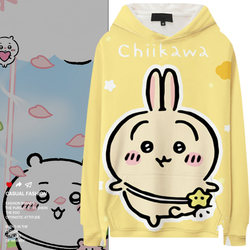 chiikawa Jiyika Wow Joint Sweatshirt Men's Hooded Autumn Cute Usaki Anime Outwear Clothes Trendy chiikawa Jiyika Wow Joint Sweatshirt Men's Hooded Autumn Cute Usaki Anime Outwear Clothes Trendy