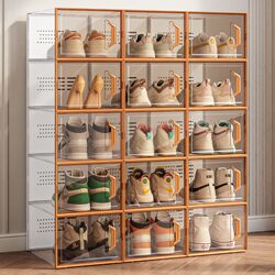 Thickened transparent shoe box storage boxed shoe storage artifact space-saving folding shoe cabinet plastic shoe rack organizing box Thickened transparent shoe box storage boxed shoe storage artifact space-saving folding shoe cabinet plastic shoe rack organizing box