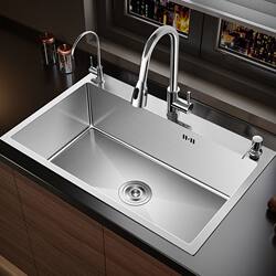 Vegetable sink single sink thickened stainless steel kitchen sink large single sink above and below the counter basin sink and vegetable sink Vegetable sink single sink thickened stainless steel kitchen sink large single sink above and below the counter basin sink and vegetable sink