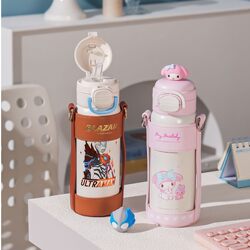 Cup Bear Blooming Double Drink Thermos Cup Valentine's Day Customized Leather Cover Ceramic Liner Thermos Cup for Adults and Children Cup Bear Blooming Double Drink Thermos Cup Valentine's Day Customized Leather Cover Ceramic Liner Thermos Cup for Adults and Children