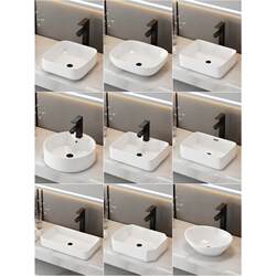Countertop Washbasin Bathroom Ceramic Washbasin Artistic Small Basin Balcony Square Round Single Basin for Home Use Countertop Washbasin Bathroom Ceramic Washbasin Artistic Small Basin Balcony Square Round Single Basin for Home Use