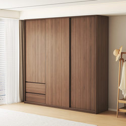National Standard Enf Grade Solid Wood Sliding Door Combination Oak Wardrobe for Home Master Bedroom, Simple Modern Wardrobe National Standard Enf Grade Solid Wood Sliding Door Combination Oak Wardrobe for Home Master Bedroom, Simple Modern Wardrobe