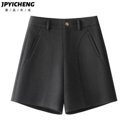 Dark gray suit wide-leg pants for women 2025 new autumn high-waisted slimming loose small casual straight shorts Dark gray suit wide-leg pants for women 2025 new autumn high-waisted slimming loose small casual straight shorts