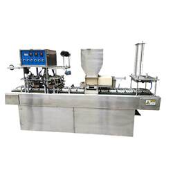 Solid particle filling automatic measuring cup loading and sealing equipment edible ice one out two fully automatic filling and sealing machine Solid particle filling automatic measuring cup loading and sealing equipment edible ice one out two fully automatic filling and sealing machine
