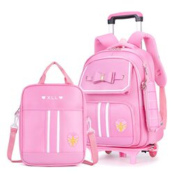 Elementary school student trolley schoolbag girl 2024 new British style children's trolley case for dragging and climbing stairs waterproof and removable Elementary school student trolley schoolbag girl 2024 new British style children's trolley case for dragging and climbing stairs waterproof and removable