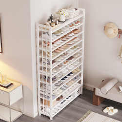 Home entrance white shoe shelf shoe cabinet high-rise large-capacity multi-layer storage indoor small narrow entry 2024 new style Home entrance white shoe shelf shoe cabinet high-rise large-capacity multi-layer storage indoor small narrow entry 2024 new style