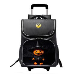 Halloween Trolley School Bag Student Cute Portable Burden Reduction Children's Large Capacity Backpack with Pulley Men's and Women's D System Halloween Trolley School Bag Student Cute Portable Burden Reduction Children's Large Capacity Backpack with Pulley Men's and Women's D System