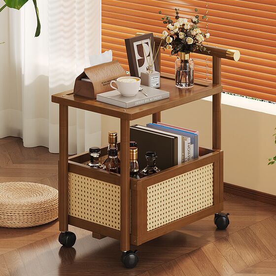 Medium-old small cart living room high-end storage rack French C retro bedside table movable sofa side tea
Medium-old small cart living room high-end storage rack French C retro bedside table movable sofa side tea