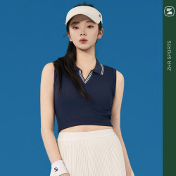 ZHRSPORTS 25 New Polo Shirt Lapel Vest Sleeveless Badminton Wear Top Sports Bra Tennis Wear ZHRSPORTS 25 New Polo Shirt Lapel Vest Sleeveless Badminton Wear Top Sports Bra Tennis Wear