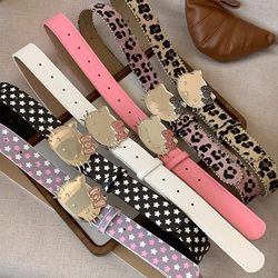 Cute Cartoon Star kitty Cat Belt Women's Sexy Style Sub-culture y2k Easiest for match with Denim Belt Accessories Cute Cartoon Star kitty Cat Belt Women's Sexy Style Sub-culture y2k Easiest for match with Denim Belt Accessories