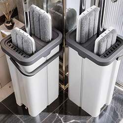 New flat mop for home use, one mop, no hand washing, lazy bucket, one-piece mop mop, mop the floor New flat mop for home use, one mop, no hand washing, lazy bucket, one-piece mop mop, mop the floor